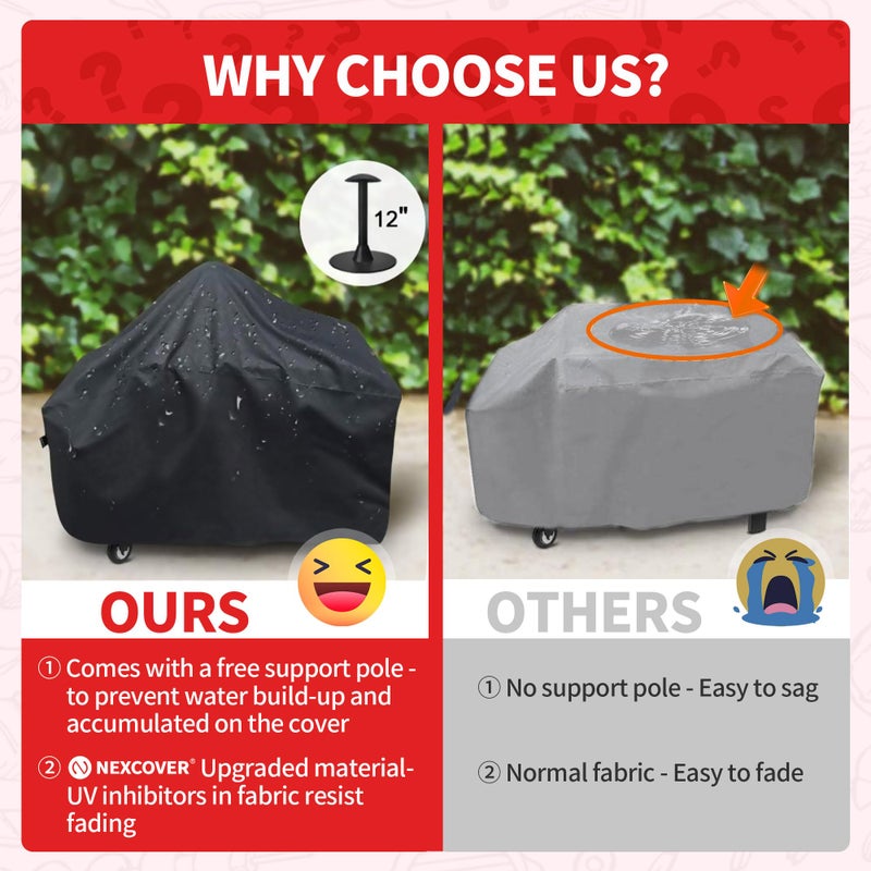 NEXCOVER Griddle Cover for Blackstone 36 Inch Griddle, Water-Proof Heavy Duty Material, Flat Top Grill Cover with Support Pole for Camp Chef 600 and More 4-Burner Griddle - Image 5